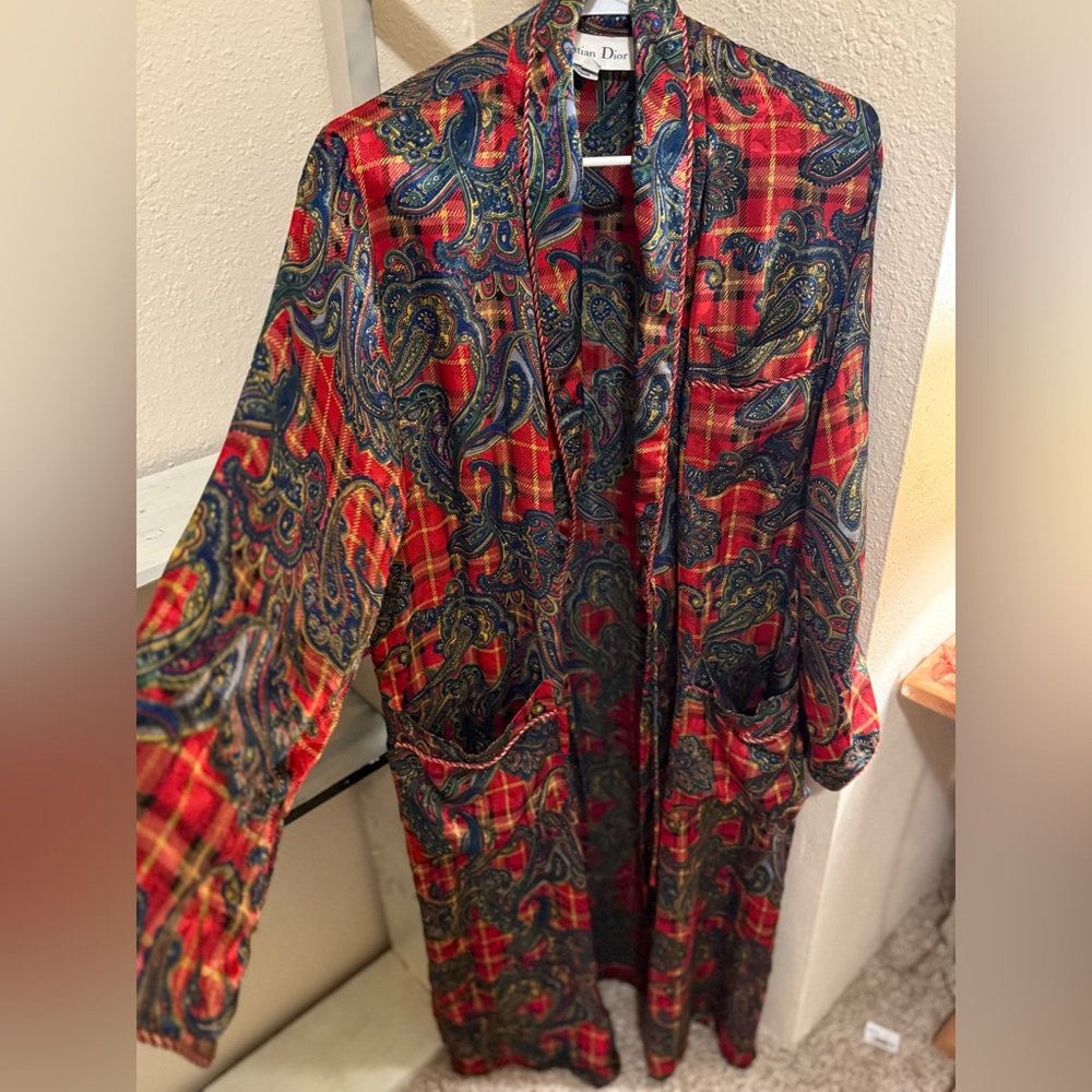 Christian Dior Multicolor Paisley Robe